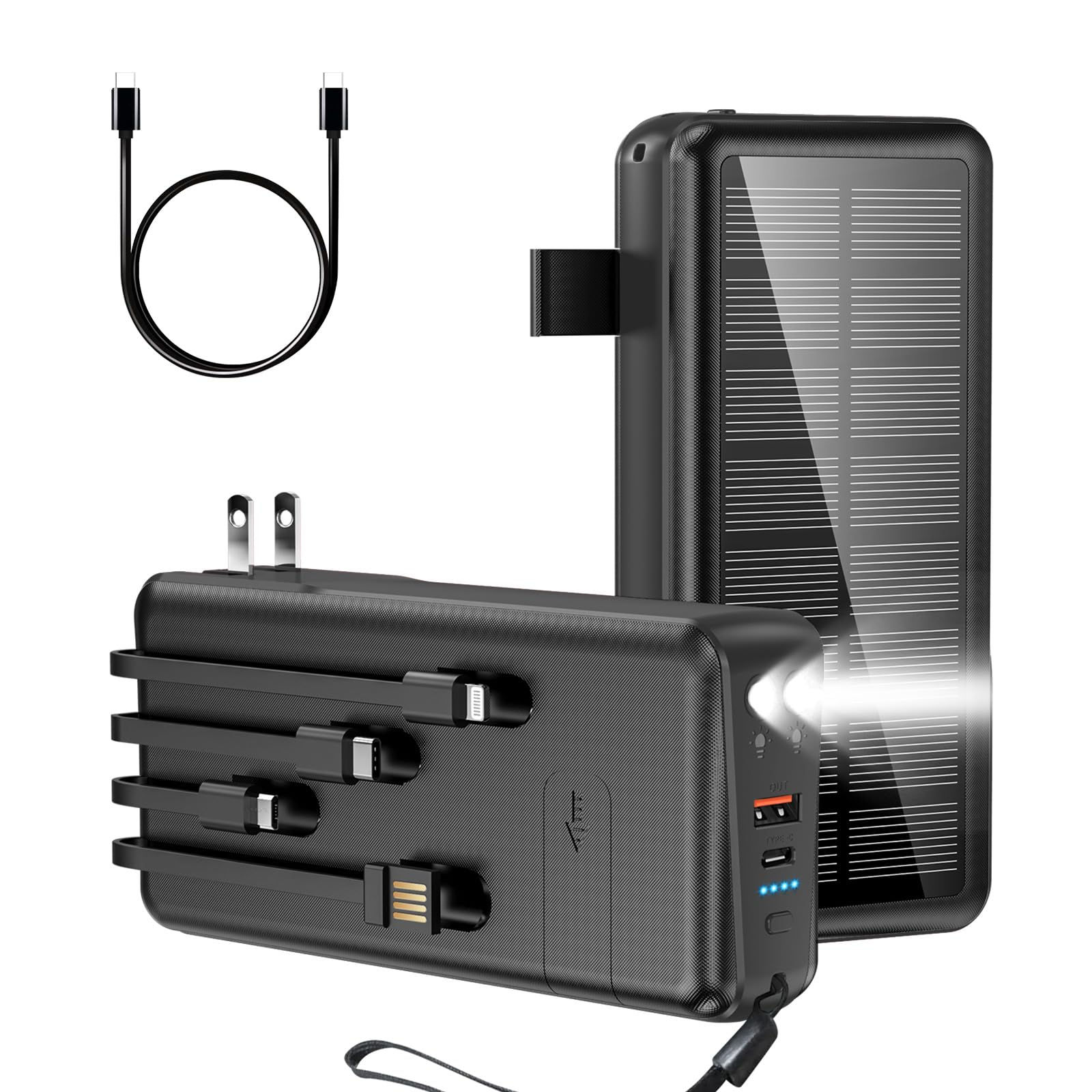 boogostore Portable Charger with Built in Cable and Wall Plug 50000mAh PD30W Fas