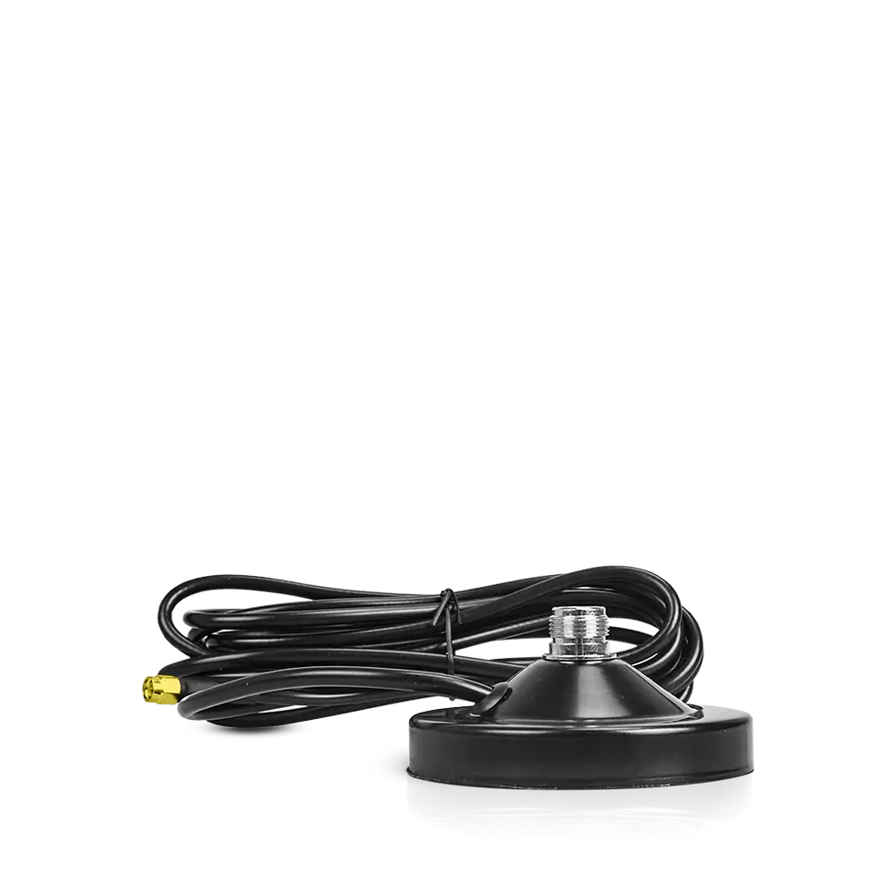 magnetic antenna base side view showing cable and connector
