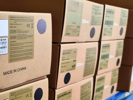 M2MGubbins stock shelf with gateways ready to ship