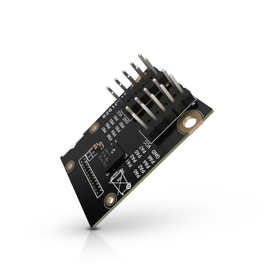 Isometric view of RAK13003 WisBlock IO Expansion Module with Microchip MCP23017 chip