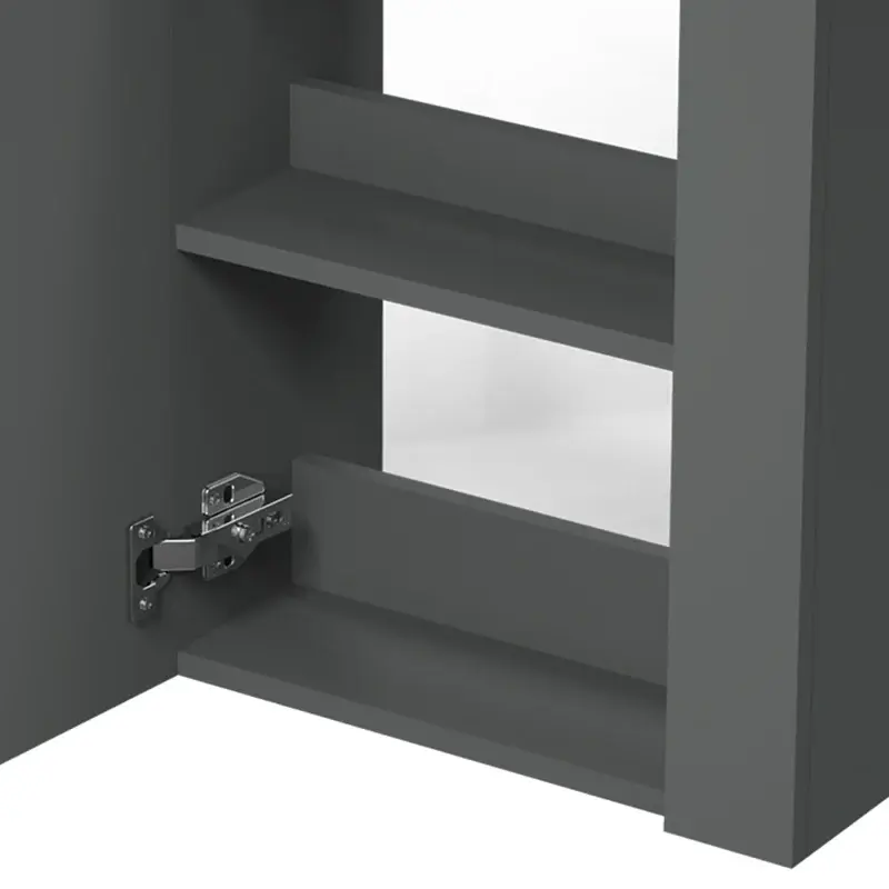 Thumbnail: Small Bathroom Vanity Unit with Basin White Grey Wall Mounted