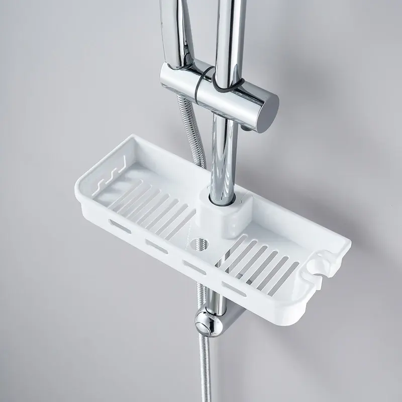 Thumbnail: Adjustable Chrome Shower Slider Riser Rail Bar Kit Set Modern Head & Hose Holde