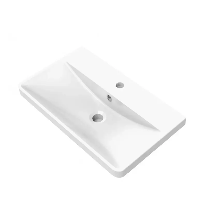 Thumbnail: 600mm Bathroom Oak Vanity Units with Resinous Sink Wall Mounted