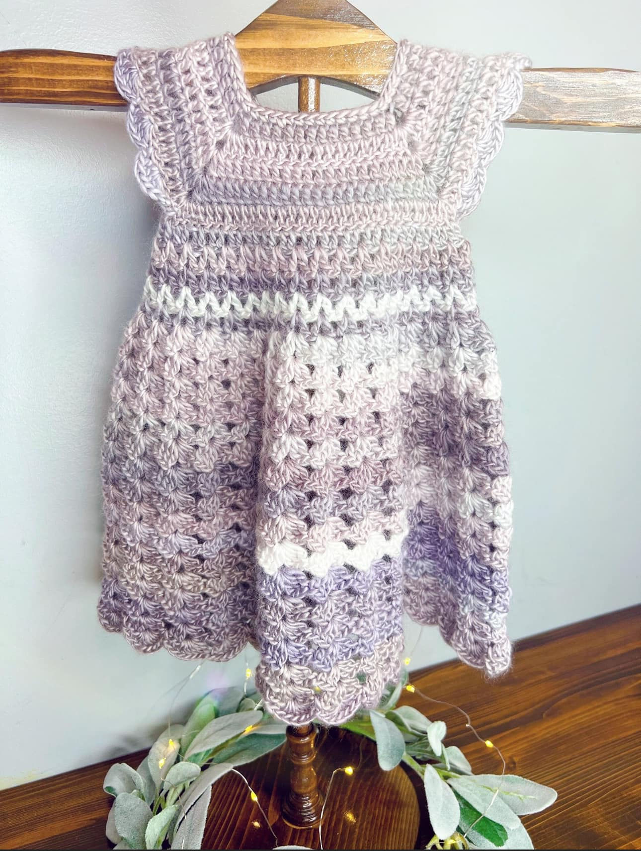 Purple Ombre Crochet Little Girl Dress 6-9months