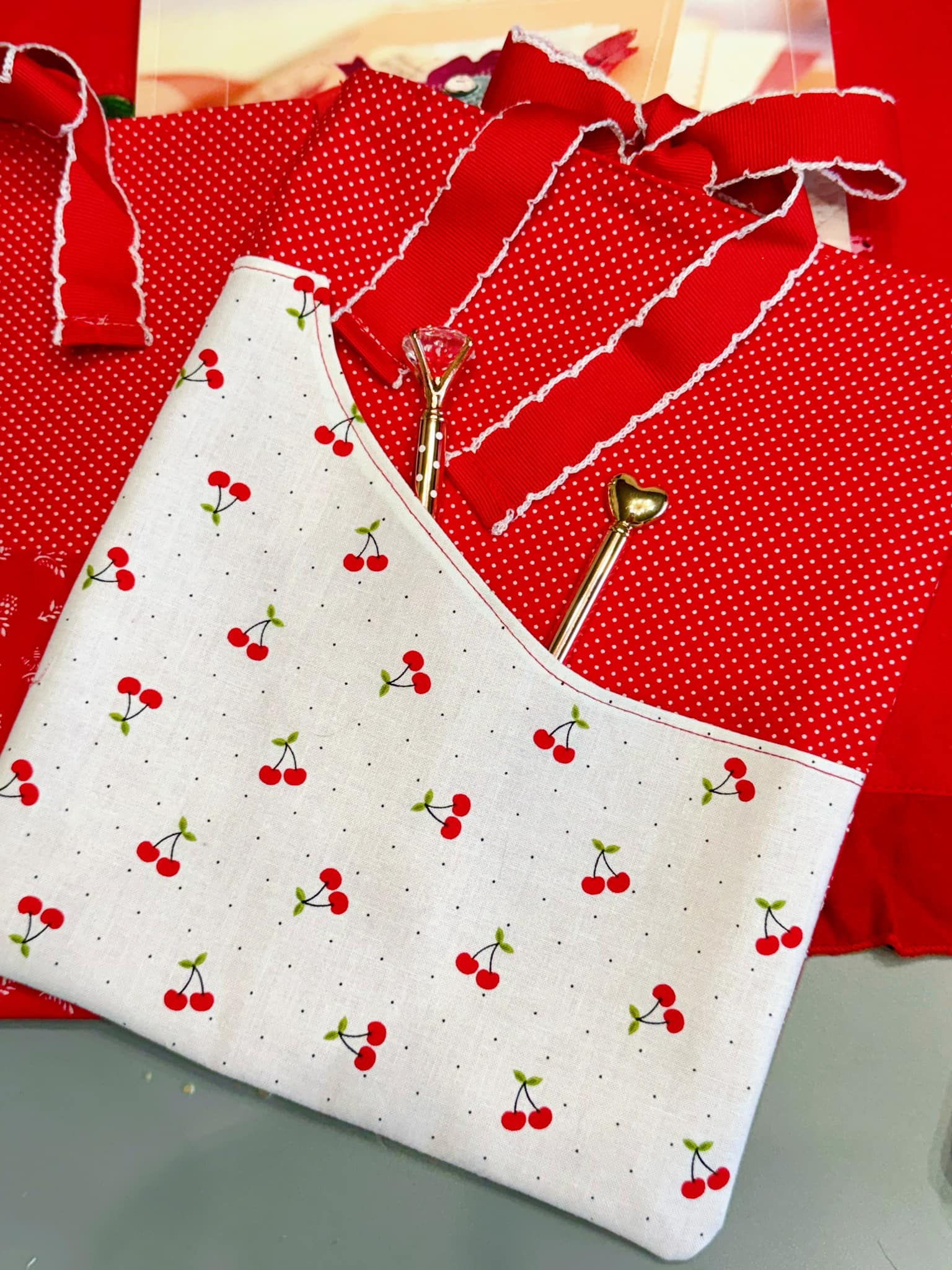 Regalo Cherry Polka Dot Ribbon Book/Tablet Sleeve