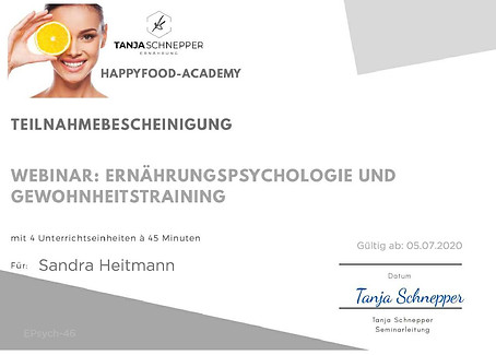 Zertifikat von Sandra Heitmann