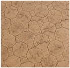 Octagon and square pattern imprinted concrete texture.