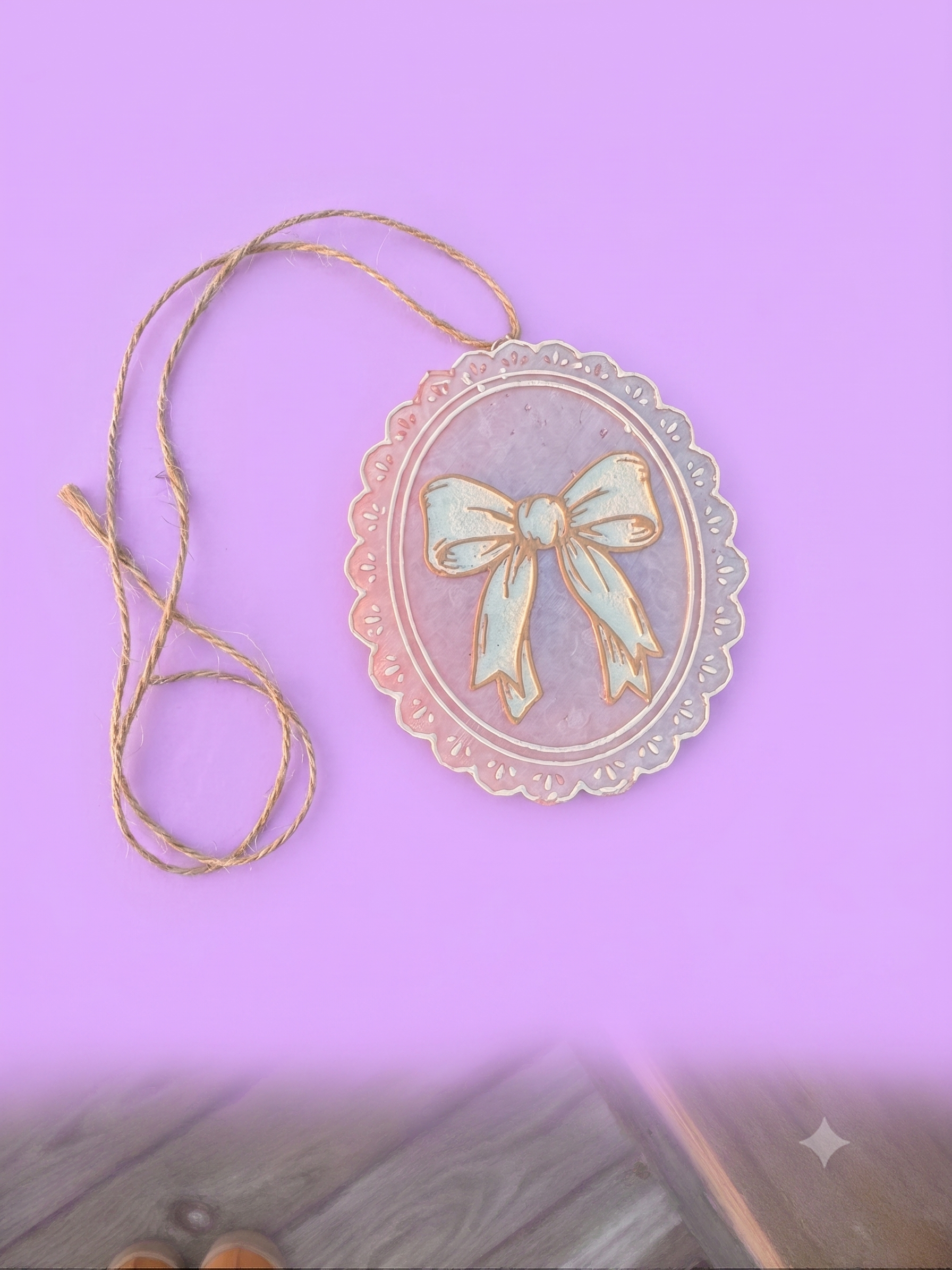 Cotton Mist - Framed Bow Car Freshie 