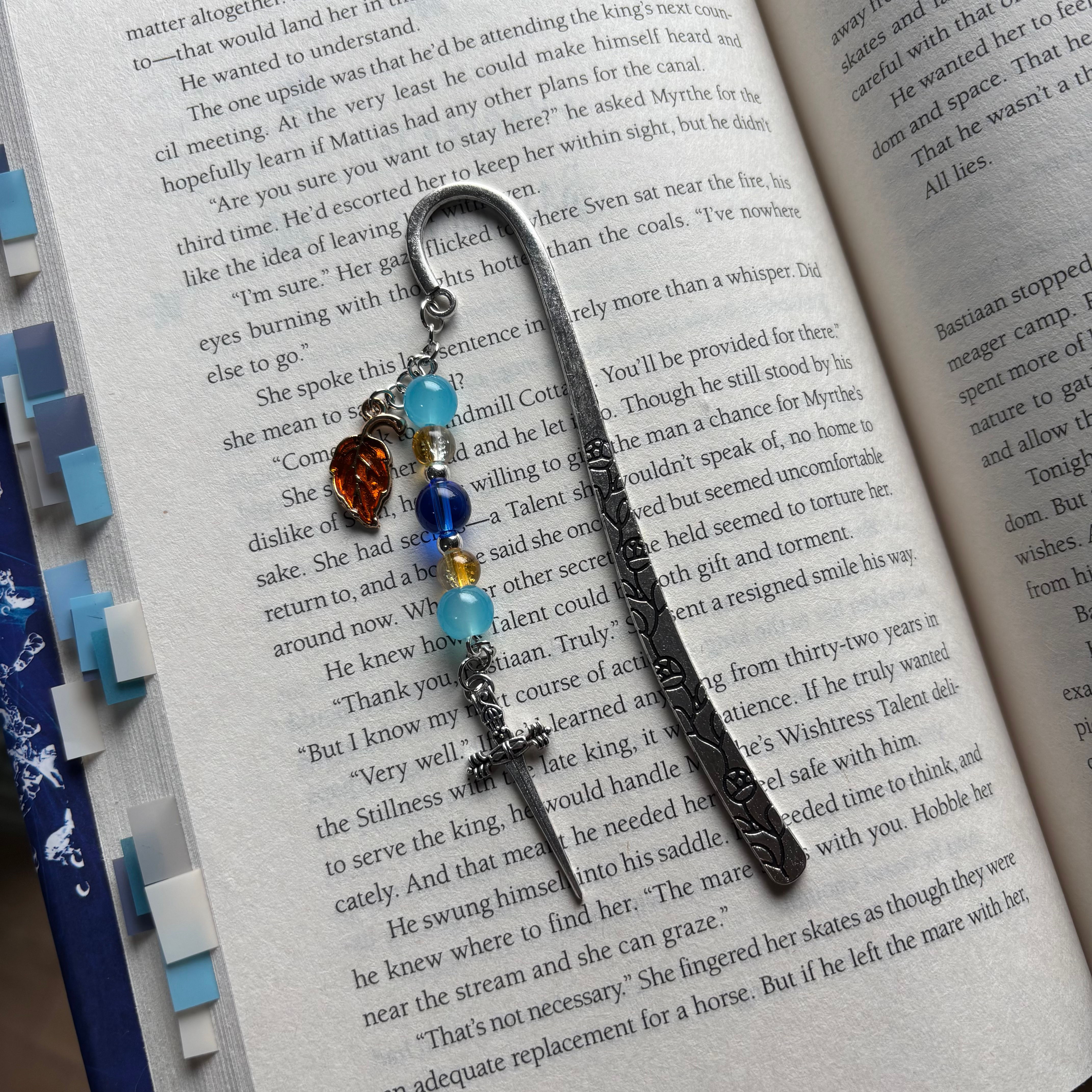 Metal Bookmark Winter Fantasy Theme Blue 