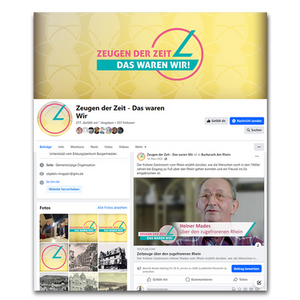 Social Media für Zeitzeugen-Projekt "Zeugen der Zeit - das waren wir!"
