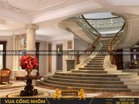 THIẾT KẾ CẦU THANG HỢP KIM NHÔM CHO BIỆT THỰ HỢP THẨM MỸ VỪA CHUẨN PHONG THỦY