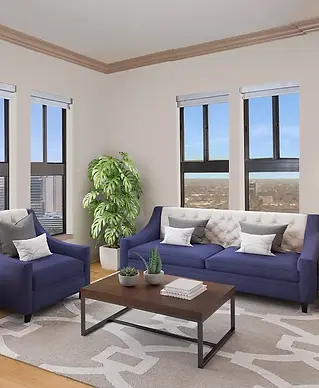 Camden Post Oak penthouse floor apartment — spacious open-living design with skyline view and upgraded luxury finishes near The Galleria