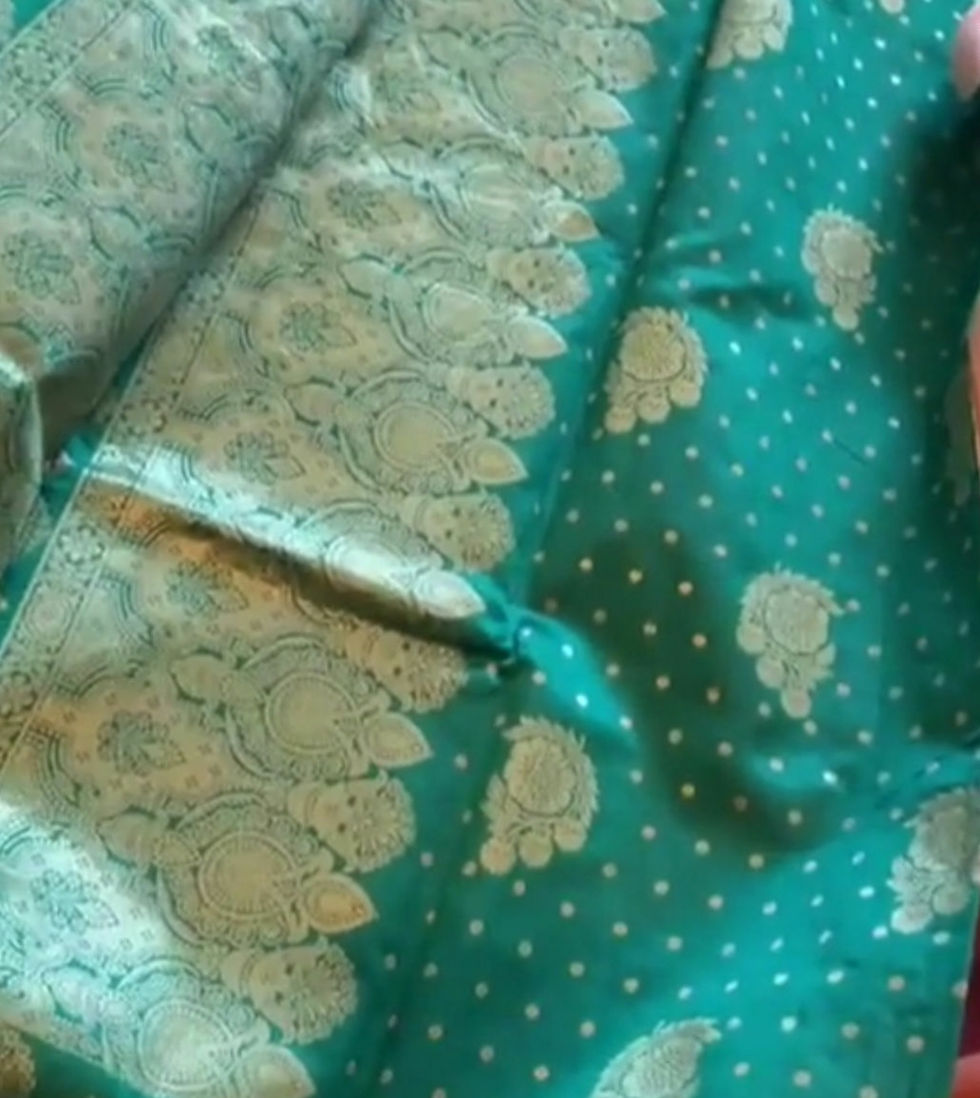 Thumbnail: Turquoise Banarasee Silk 