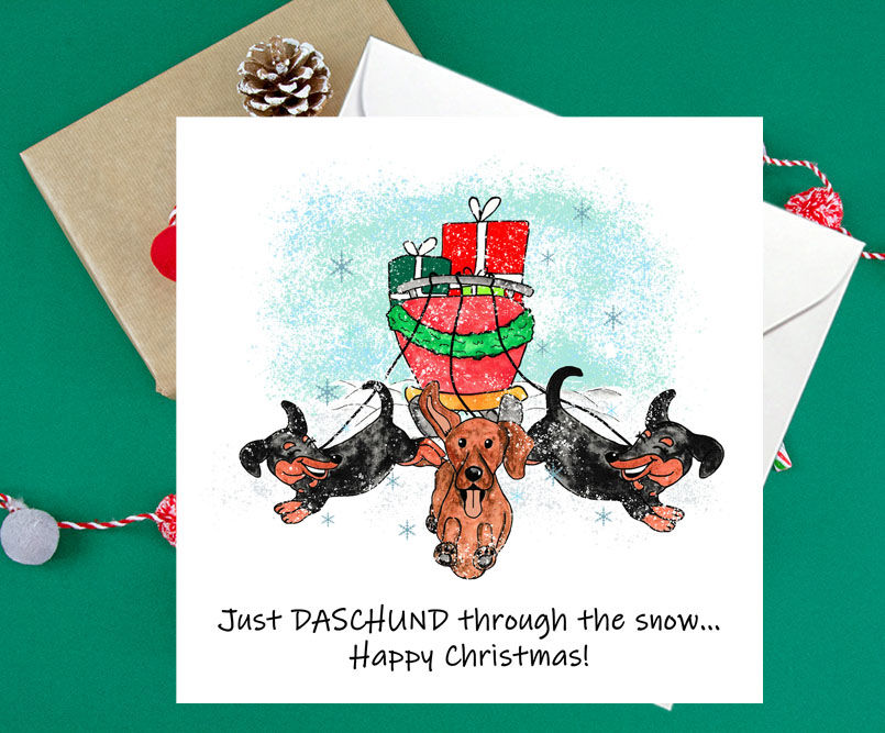 DASCHUND THROUGH THE SNOW