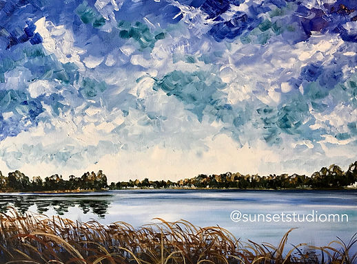 Maple Lake Painting Sunset Studio MN