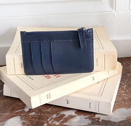 porte monnaie cartes en cuir marine homm