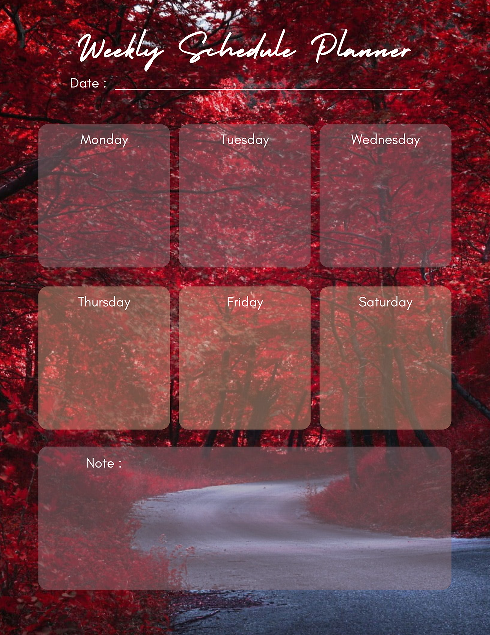 Fall Weekly Schedule Planner