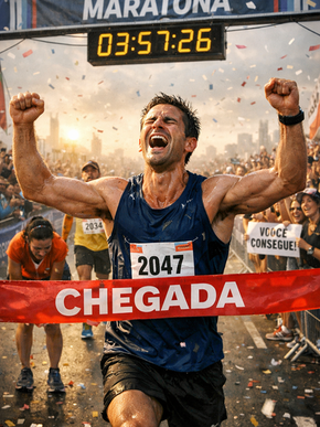 Corredor finalizando sua maratona