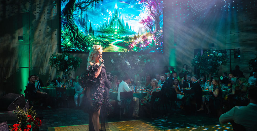 Karla Bear performing at Salesforce Outforce Wicked themed gala in aid of Just Like Us, produced by Baby Grand Collective