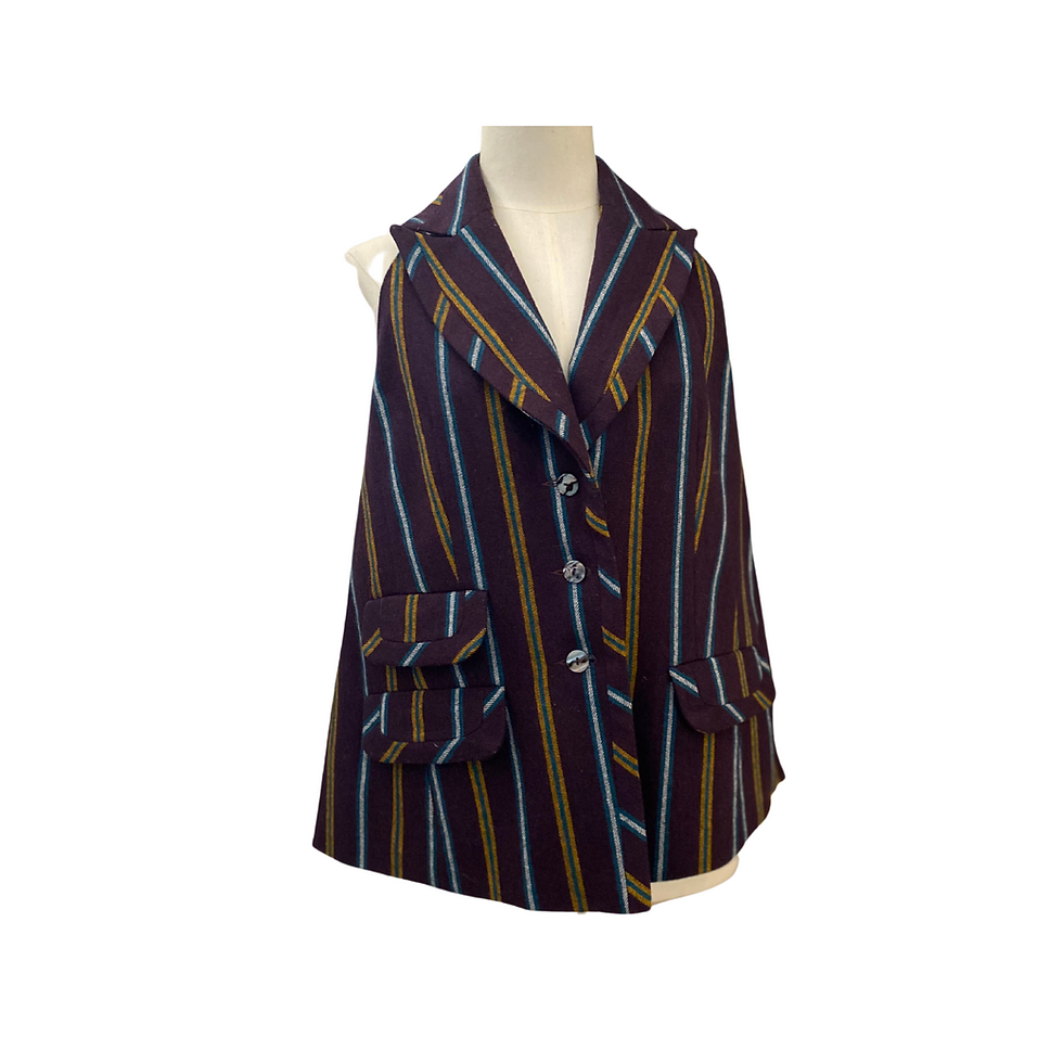 Thumbnail: Purple Mix Stripe Blazer Scarf Front View on Mannequin