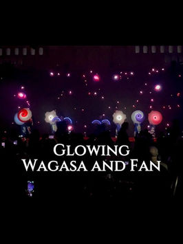 光る和傘の演出