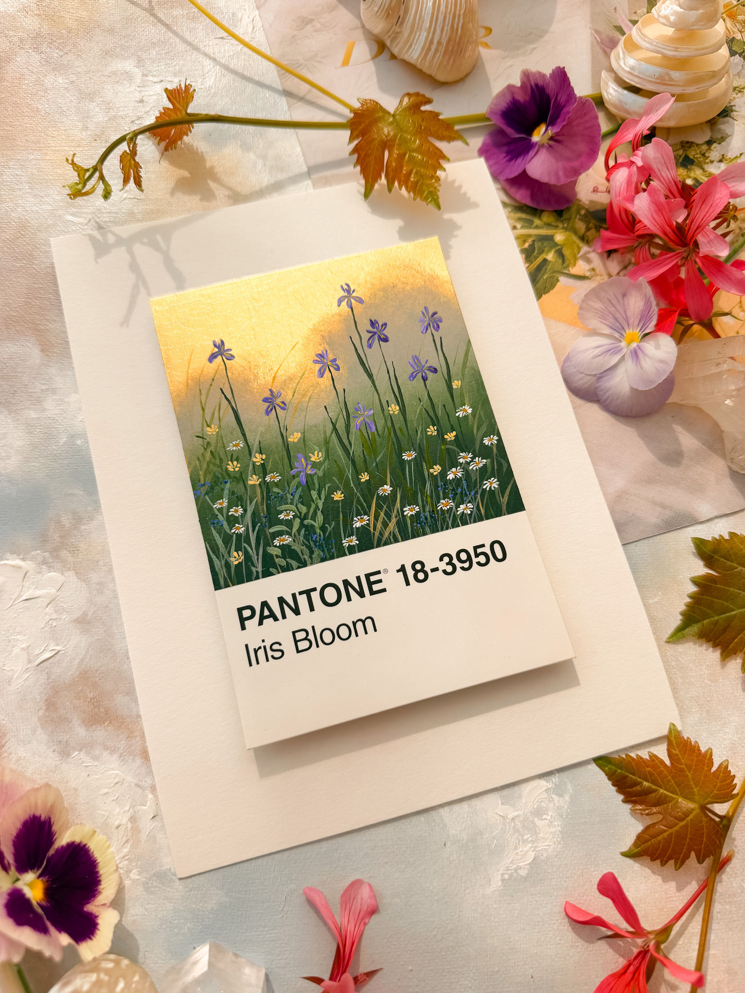 Iris Bloom Framed Pantone