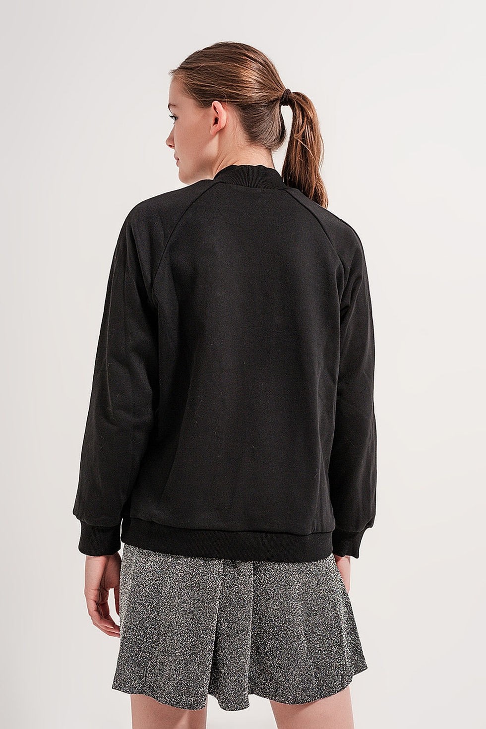 Thumbnail: High Neck Sweatshirt in Black