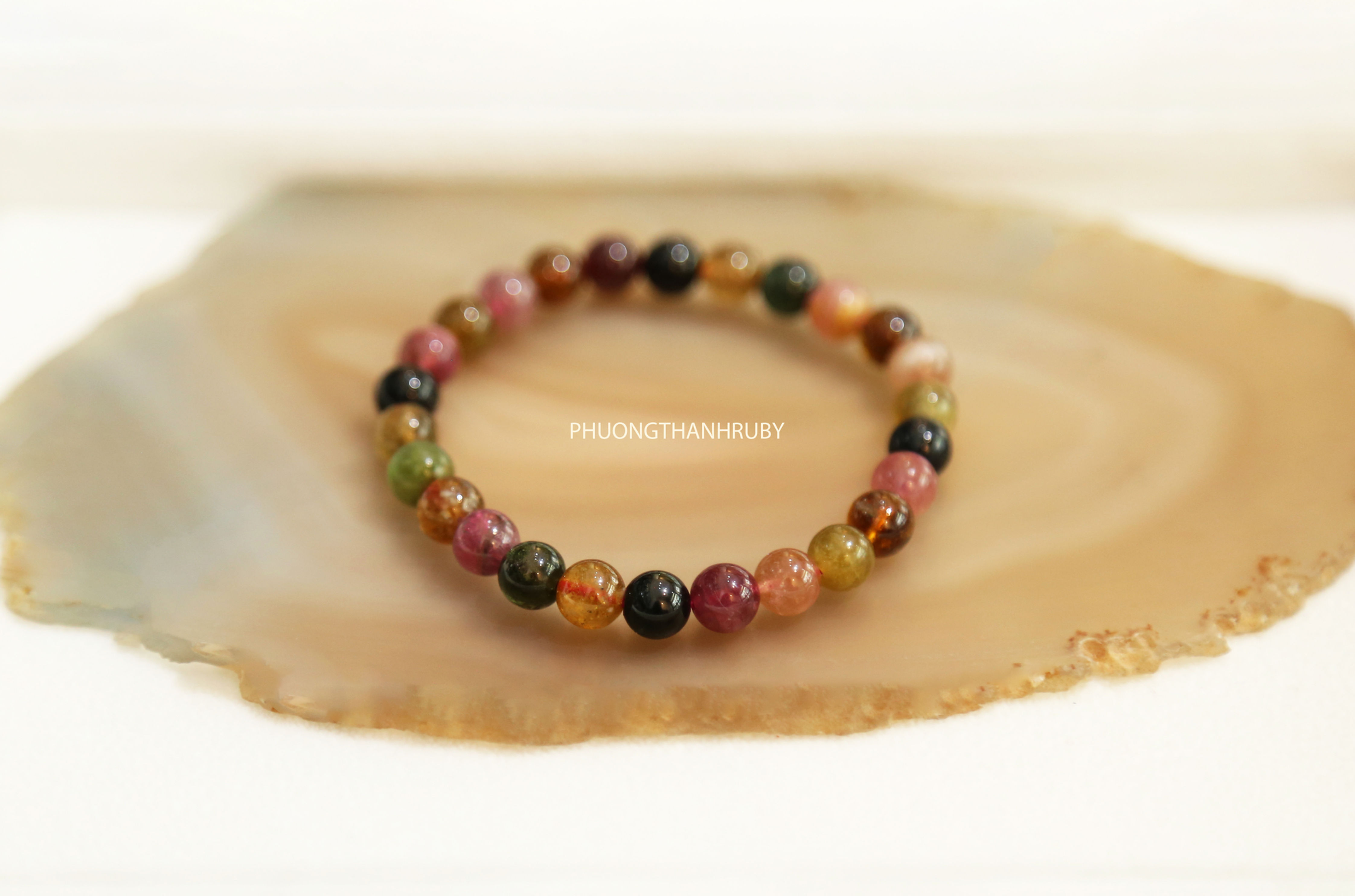 Natural Tourmaline bracelet | Vòng đá Tourmaline đa sắc