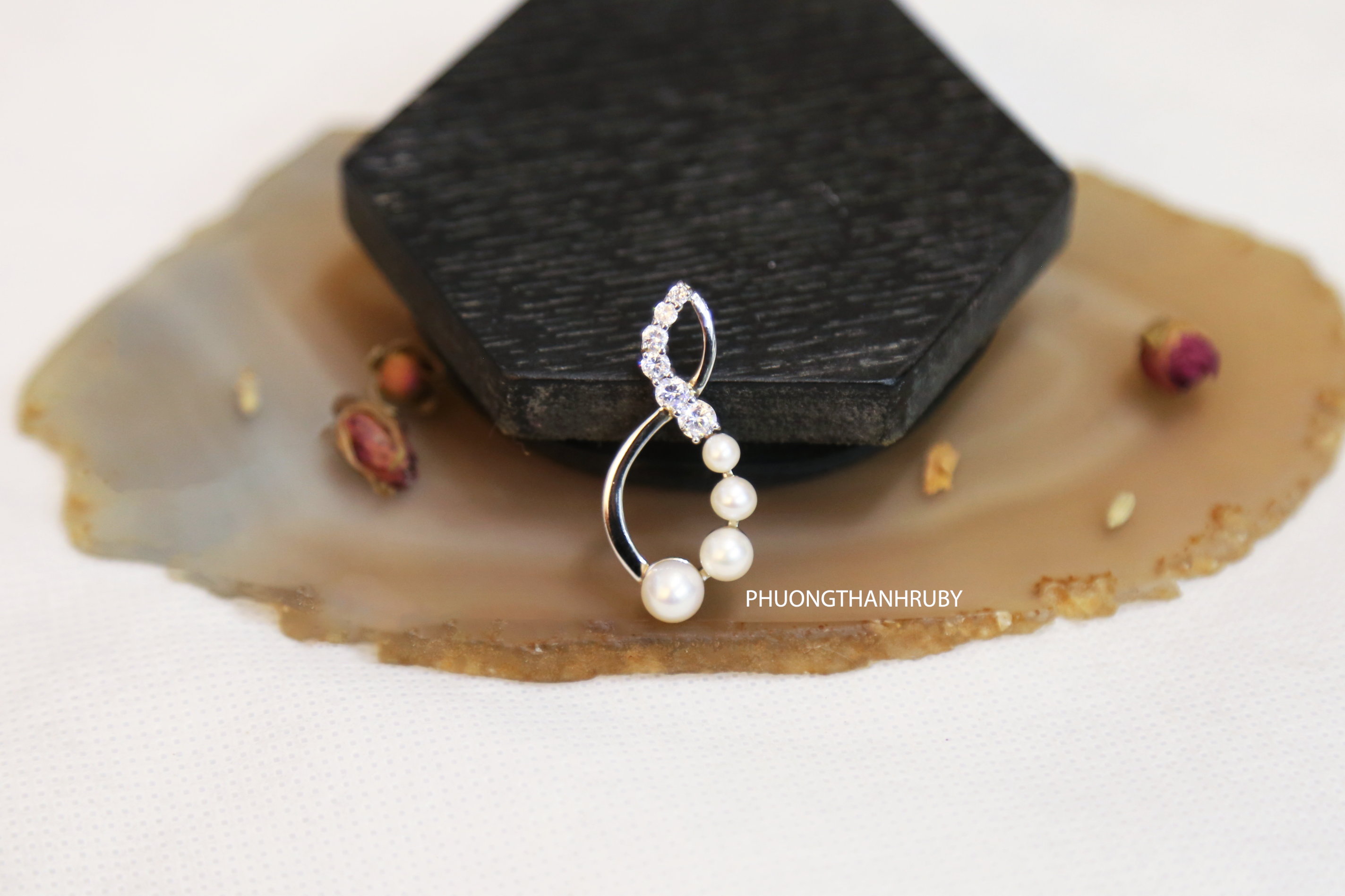 Mặt dây chuyền bạc gắn Ngọc Trai | Pearl Sterling Silver Pendant