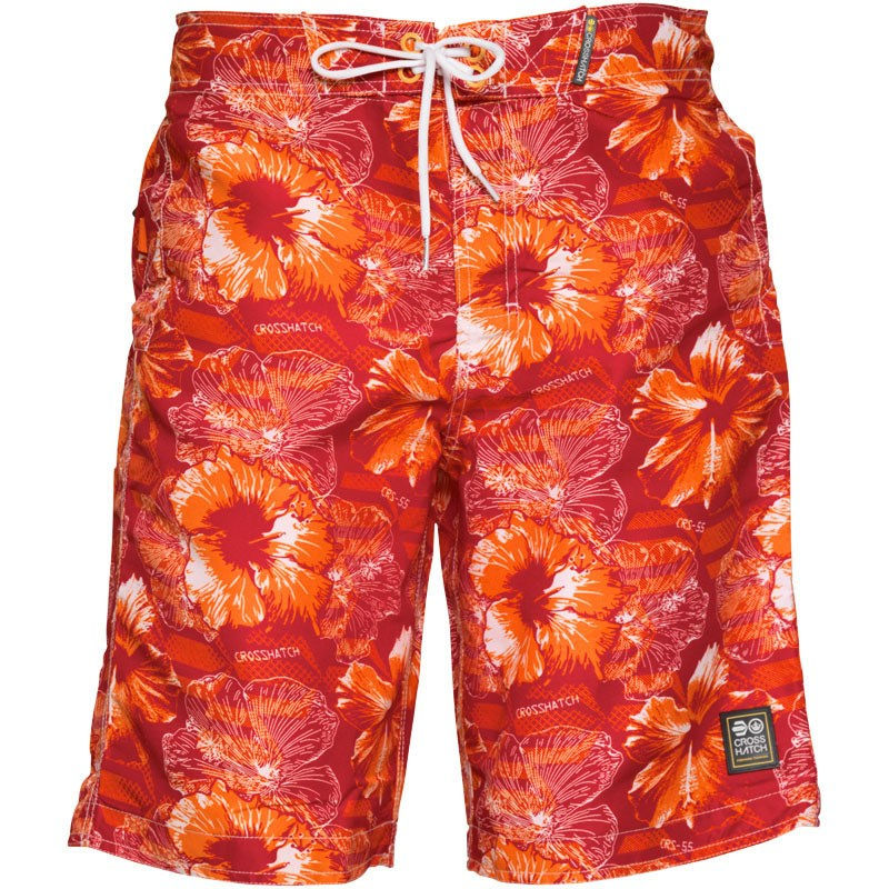 CrossHatch Mens Teo Swim Shorts Red