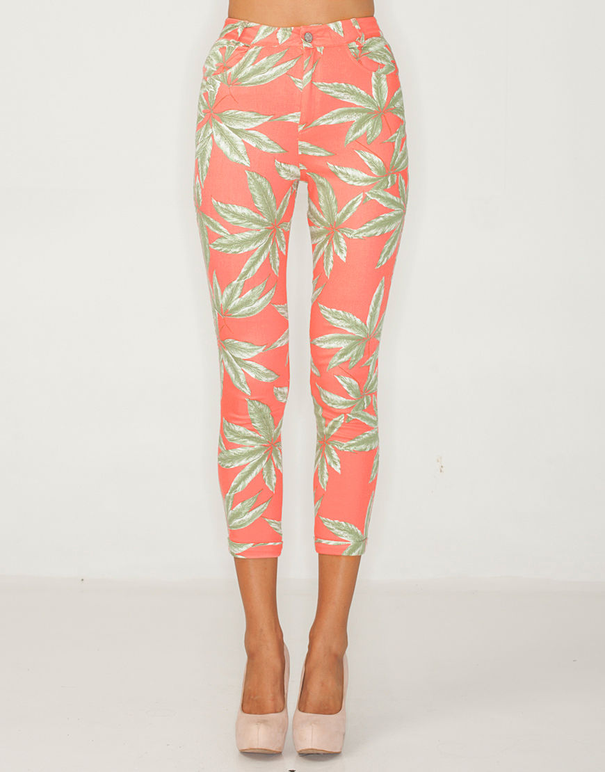 Motel Jodie Skinny Crop Pant in Pink