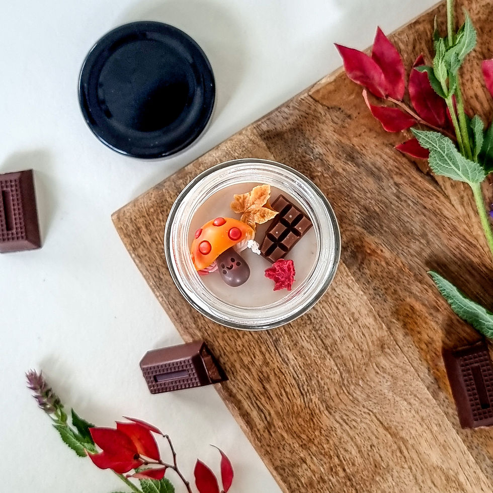 Miniatură: Lumanare de soia cu parfum de cacao si patchouli,lumanare parfumata, fitil bumbac