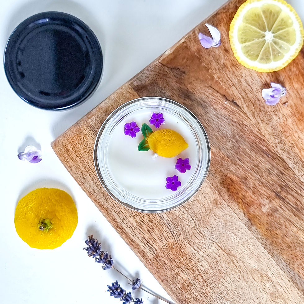 Miniatură: Lumanare parfumata cu lamaie, lavanda, portocale, fitil bumbac, ceara de soia si cocos, lumanari premium