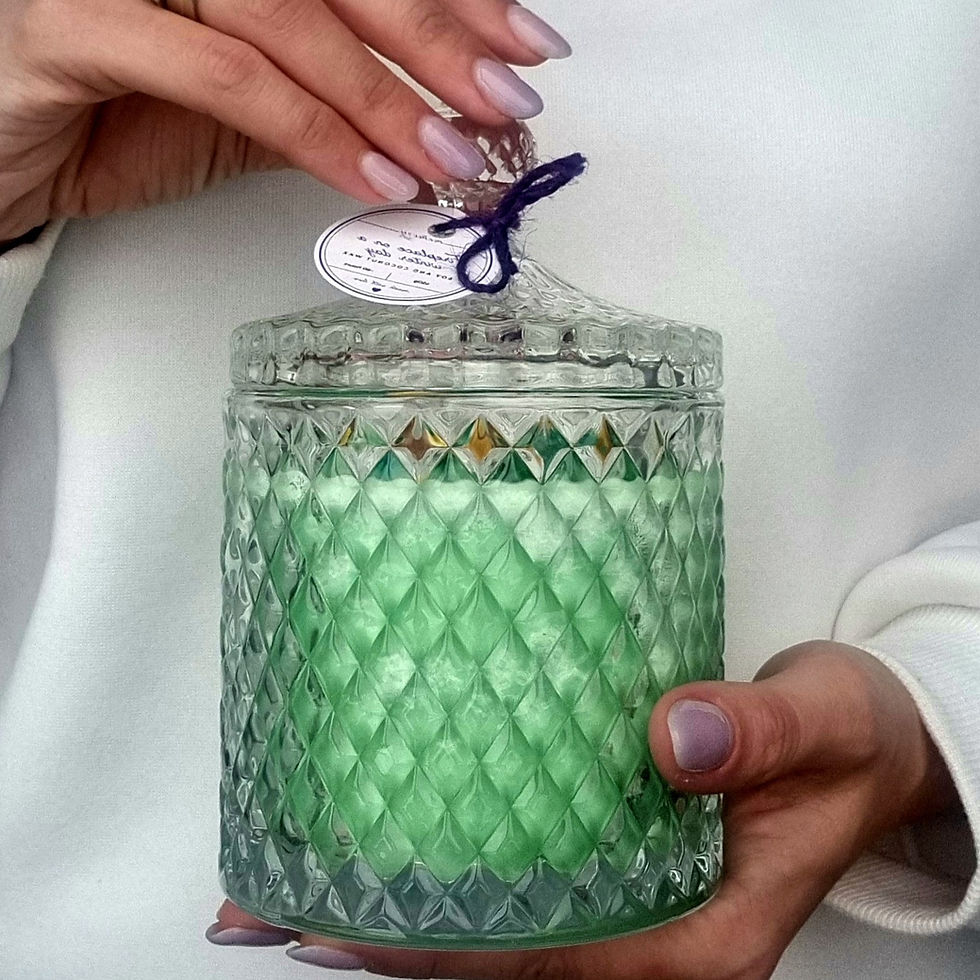 Miniatură: Refill lumanare parfumata decorata, ceara de soia si cocos, ceara vegetala