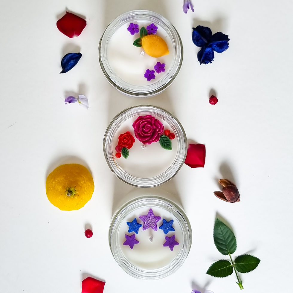 Miniatură: Lumanare parfumata cu lamaie, lavanda, portocale, fitil bumbac, ceara de soia si cocos, lumanari premium