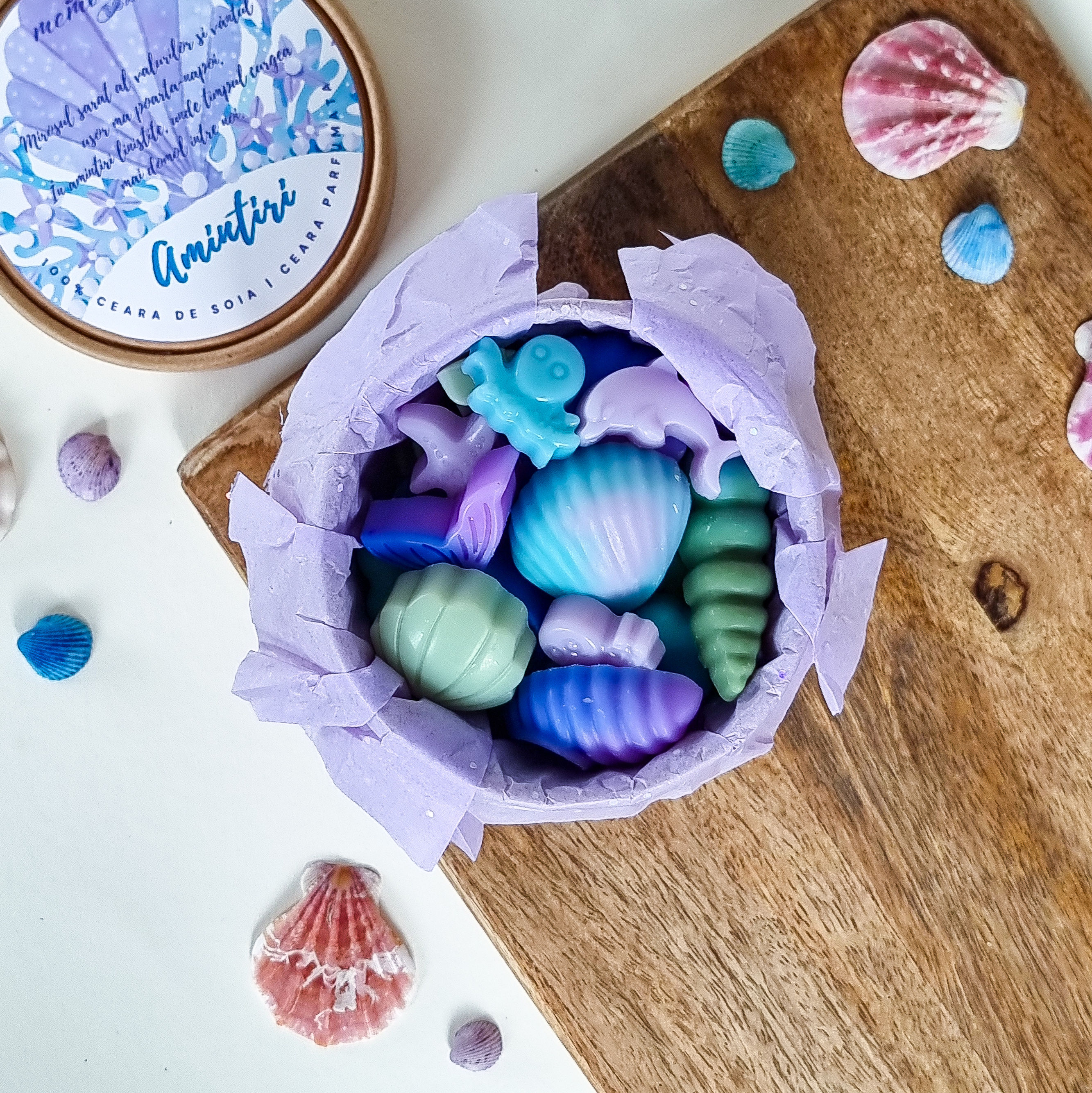 Ceara parfumata, wax melts, ceara soia, odorizant de camera, odorizant de dulap, note marine