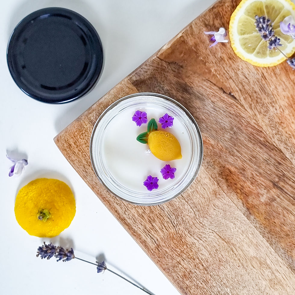 Miniatură: Lumanare parfumata cu lamaie, lavanda, portocale, fitil bumbac, ceara de soia si cocos, lumanari premium