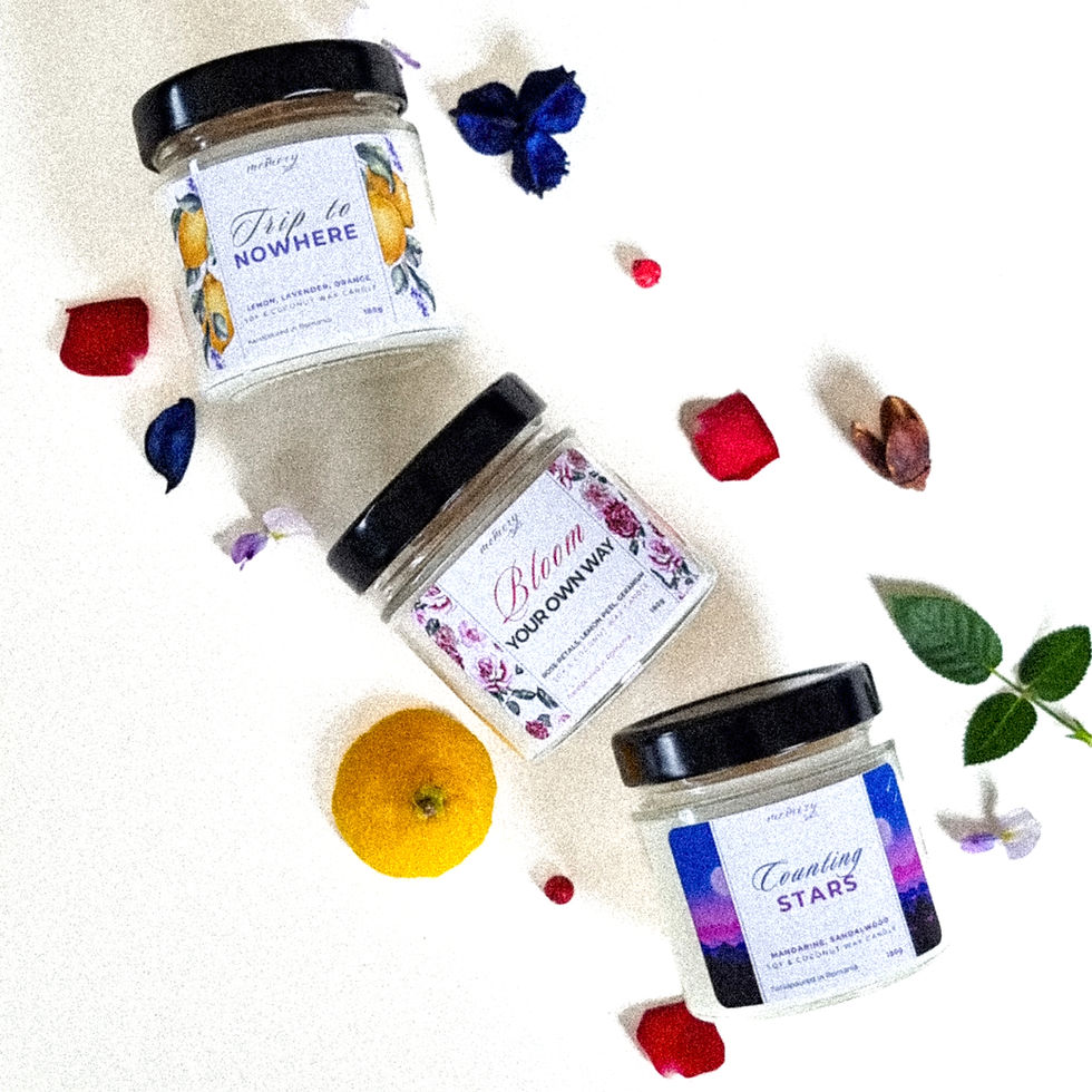 Miniatură: Lumanare parfumata cu lamaie, lavanda, portocale, fitil bumbac, ceara de soia si cocos, lumanari premium