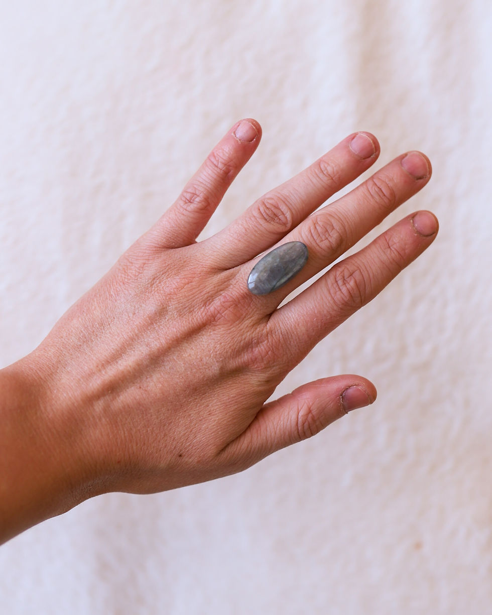 Thumbnail: Silver Labradorite Ring
