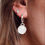 Thumbnail: Silver Rainbow Moonstone Huggie Earrings
