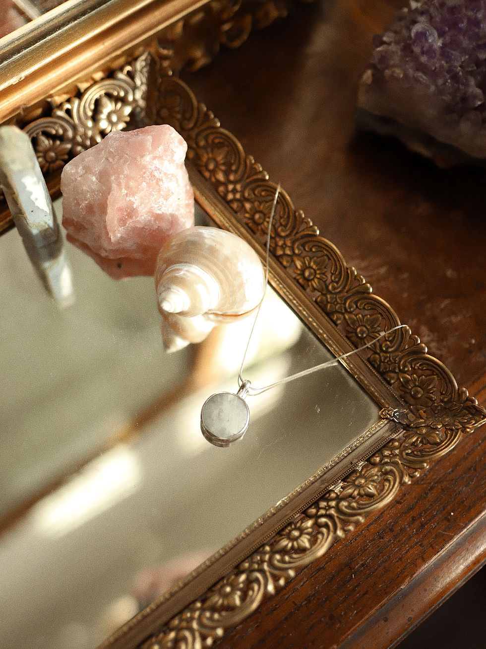Thumbnail: Silver Rainbow Moonstone Pendant