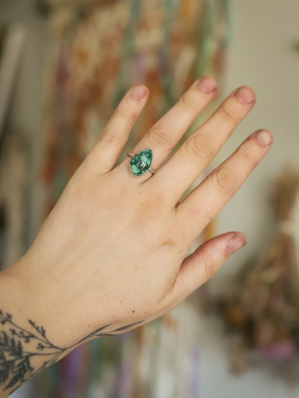 Thumbnail: (5.5) Silver Turquoise Ring