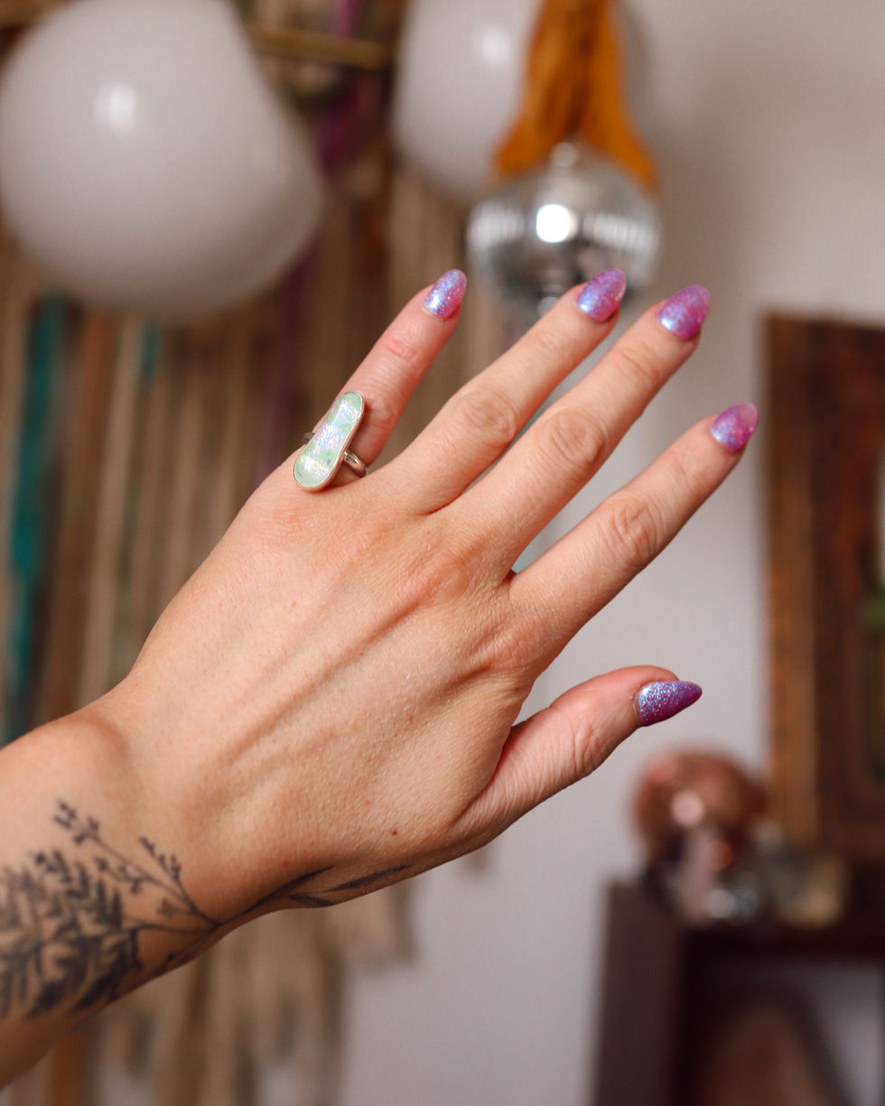 Thumbnail: (3.75) Silver Glass Ring