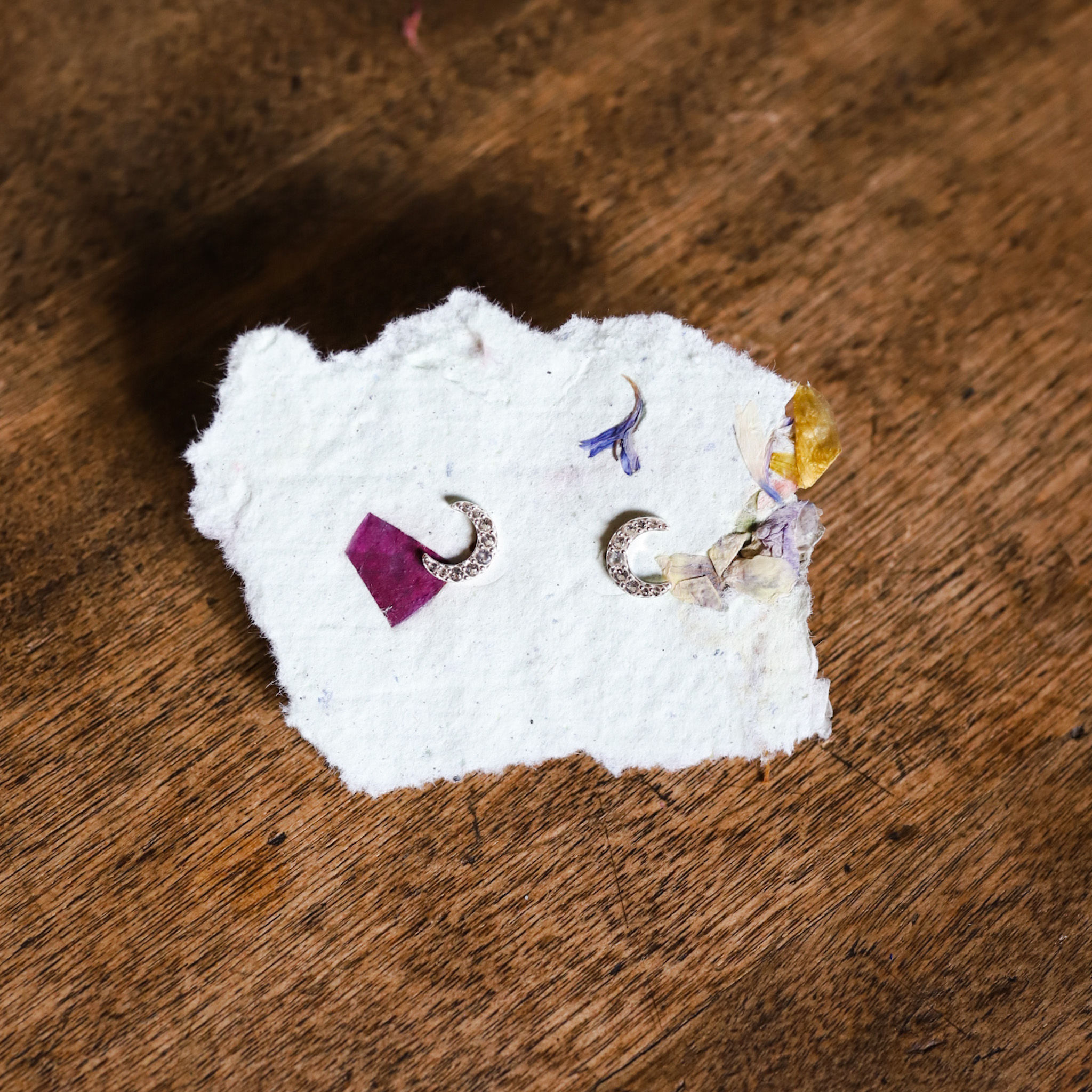 Silver Crescent Moon Earrings