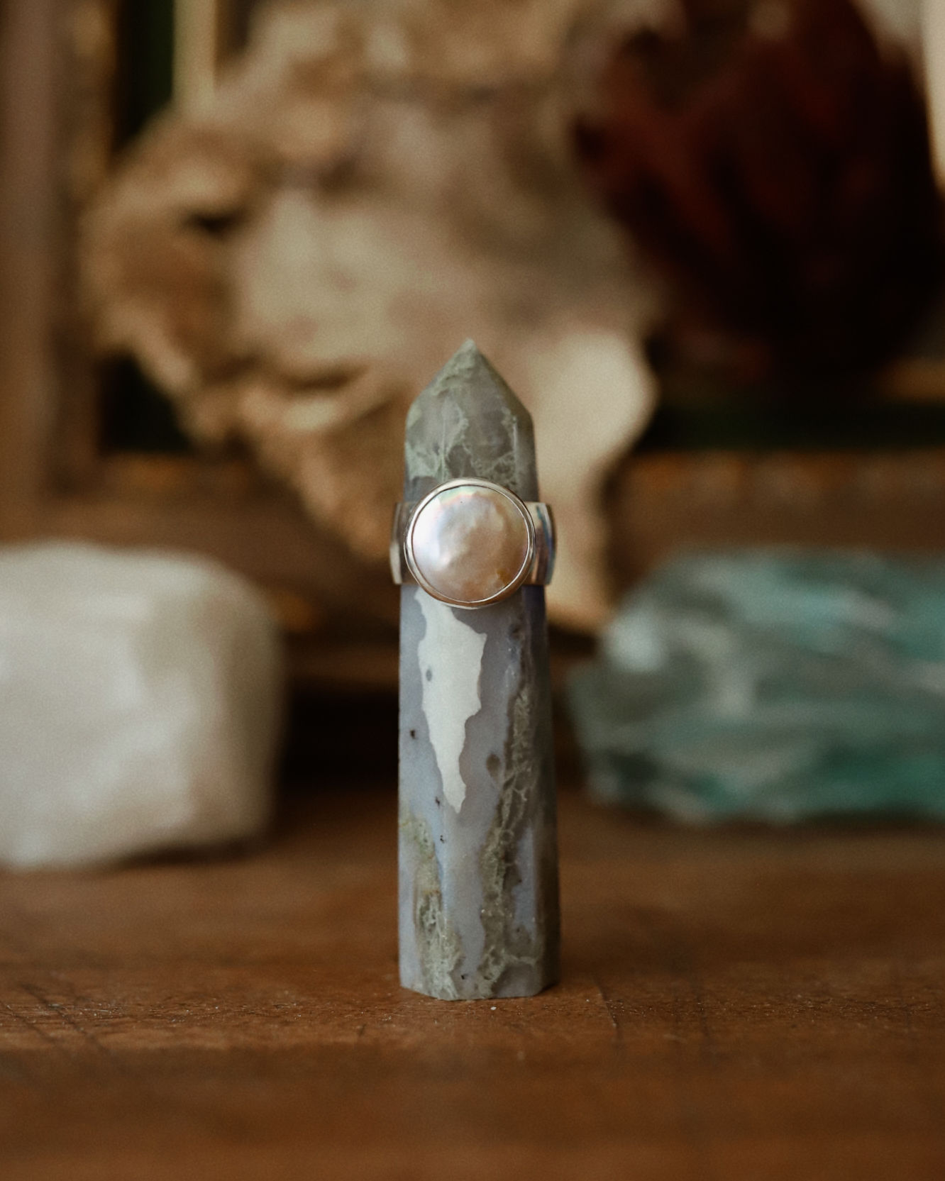 (7.75) Silver Fresh Water Pearl Ring