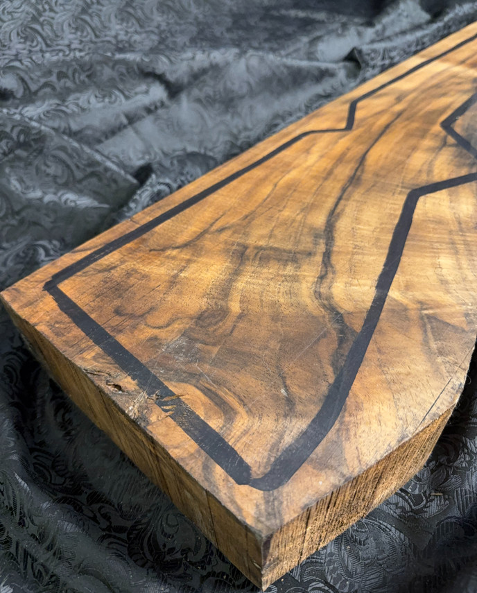 K-73 Turkish walnut rifle blank - butt end front