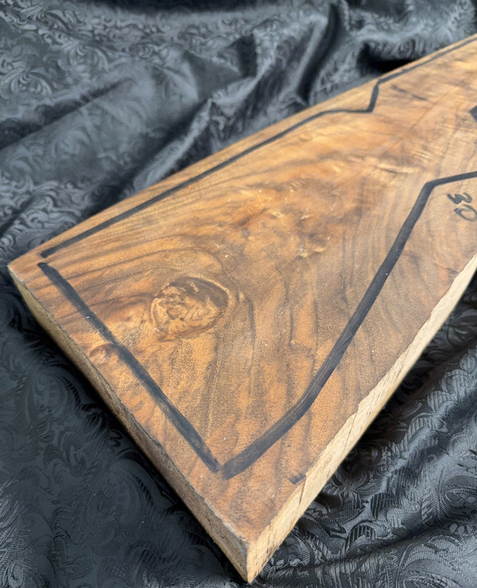 K-30 Turkish walnut rifle blank - butt end front
