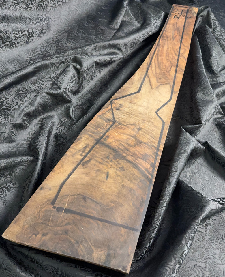 K-23 Turkish walnut rifle blank - full length rear view