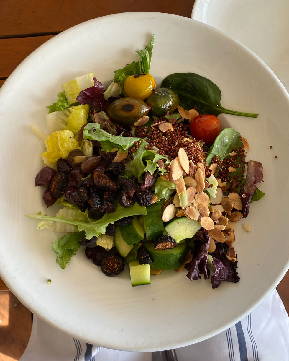 A salad on a white plate