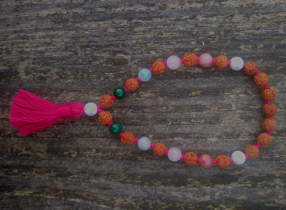 Thumbnail: Hand knotted gemstone mala bracelet